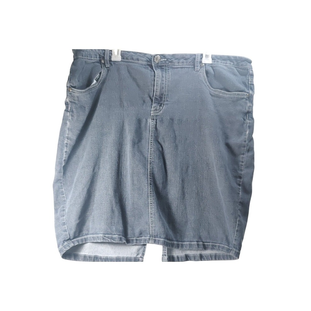 Lexi Jeans Womens Plus Size 24 Dark Wash Denim Mini Skirt Stretch Y2K